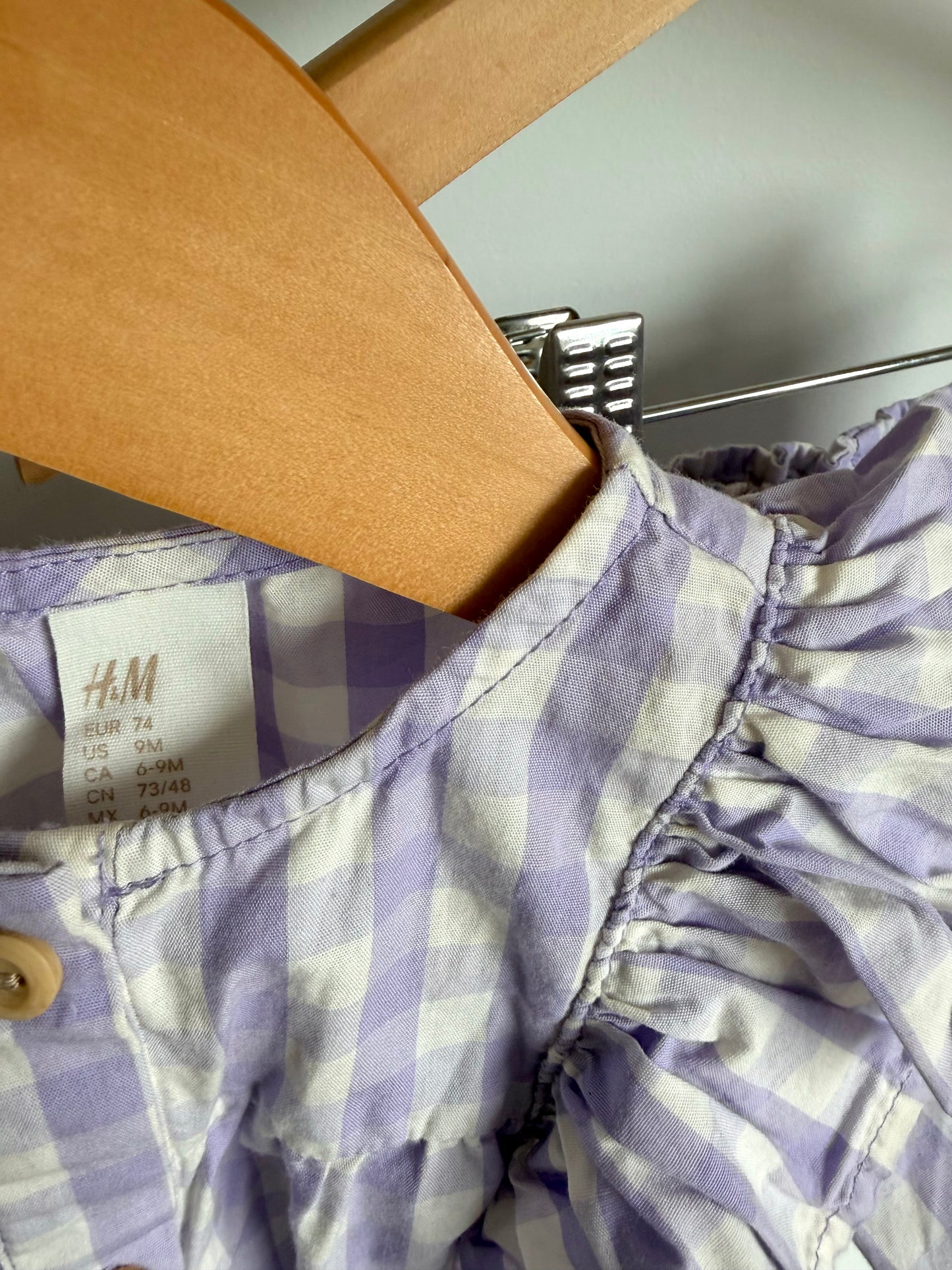 Purple Checkered Top + Pants / 6-9m