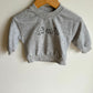 Grey Dino Embroidered Crewneck / 3-6m