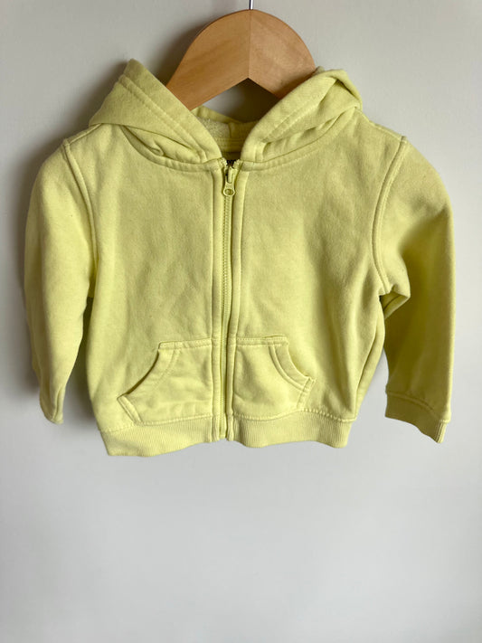 Yellow Zipper Hoodie / 18-24m