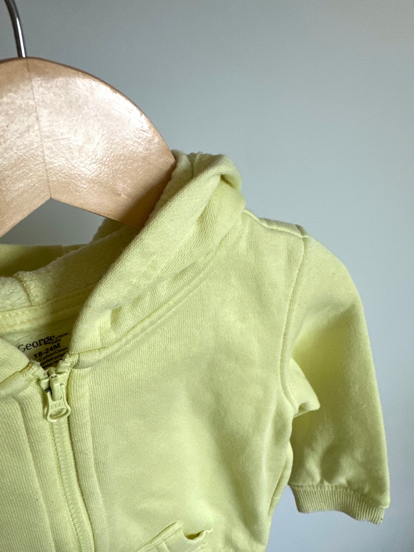 Yellow Zipper Hoodie / 18-24m