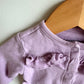 Purple Ruffle Snap Sweater / 3-6m