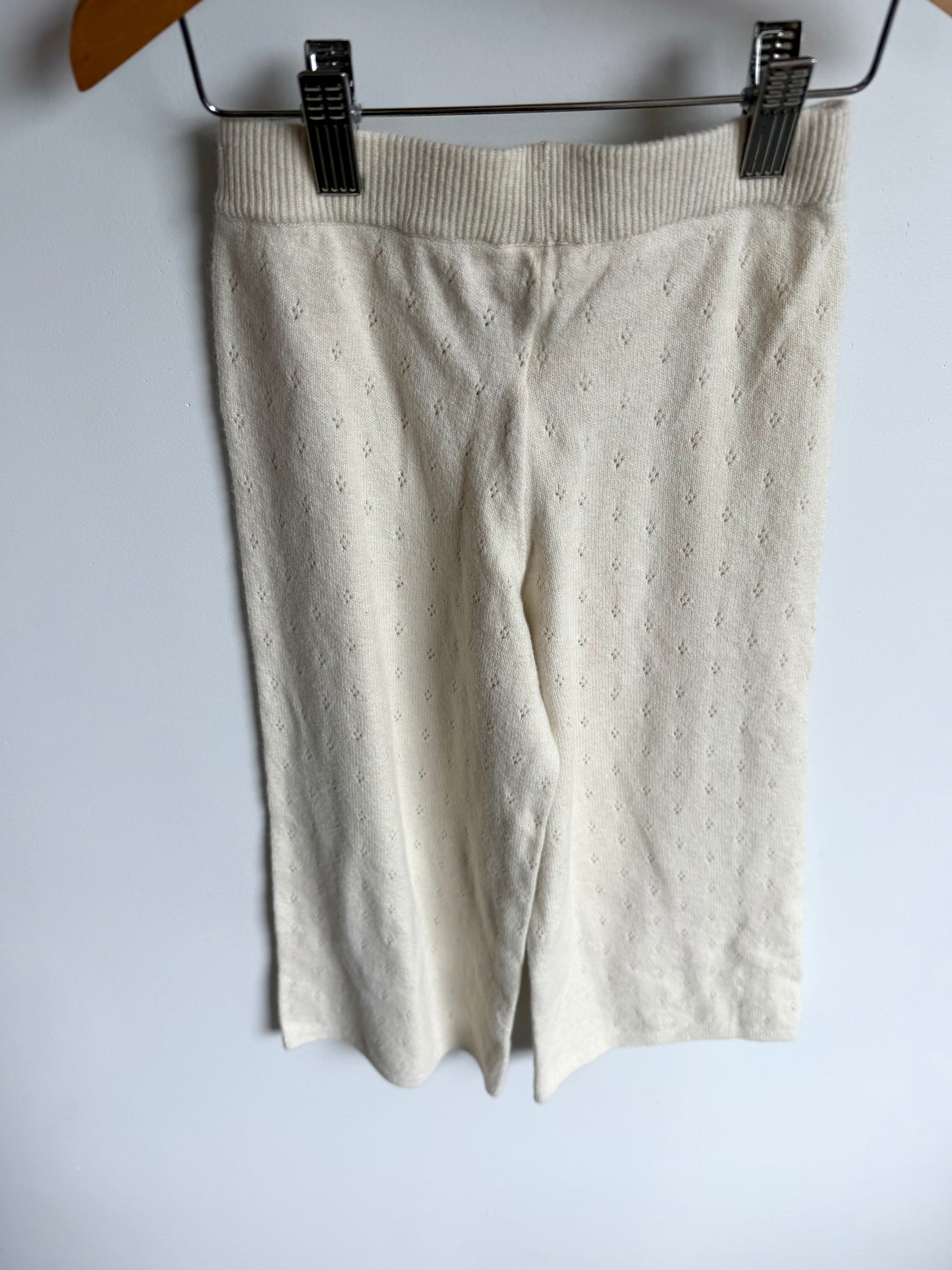 Cream Eyelet Wide Leg Pants / 4T