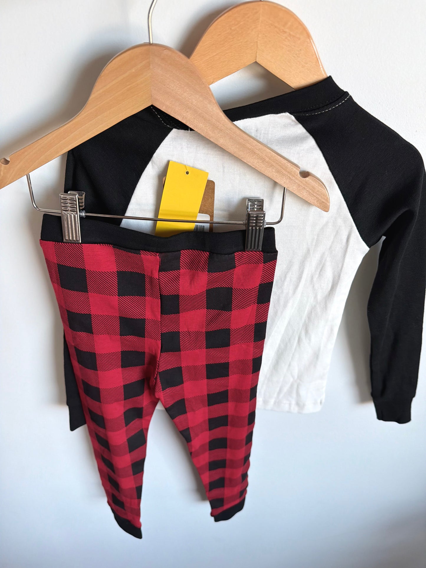 Moose Plaid PJ Set (With Tags) / 3T