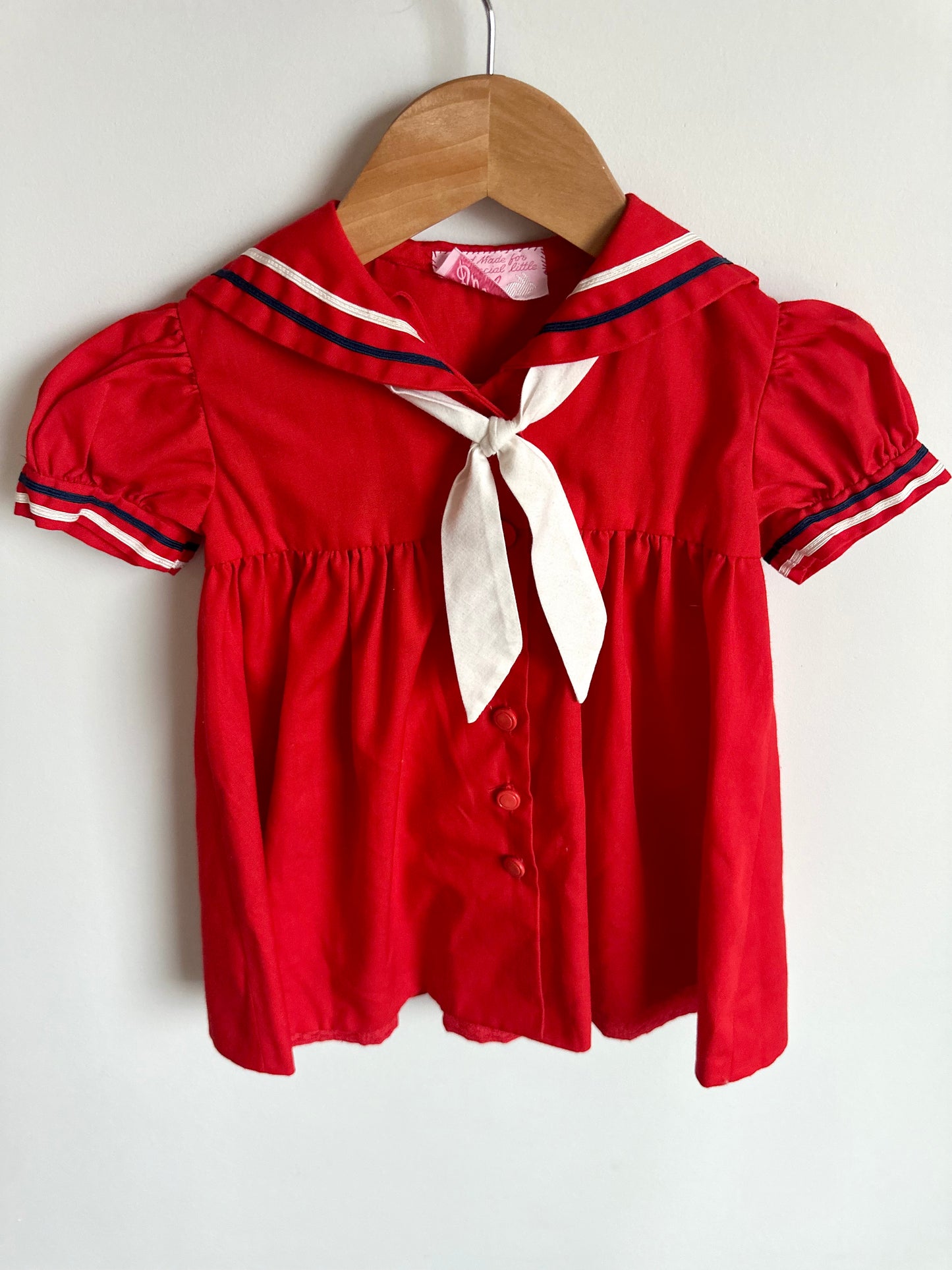 Vintage Red Sailor Dress / 18m?