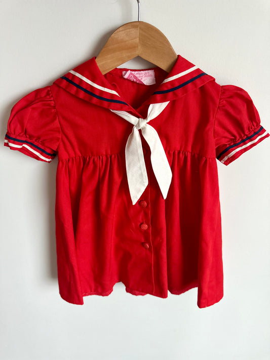 Vintage Red Sailor Dress / 18m?