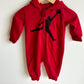 Red Jordan Zip Hooded Jumpsuit / 3-6m