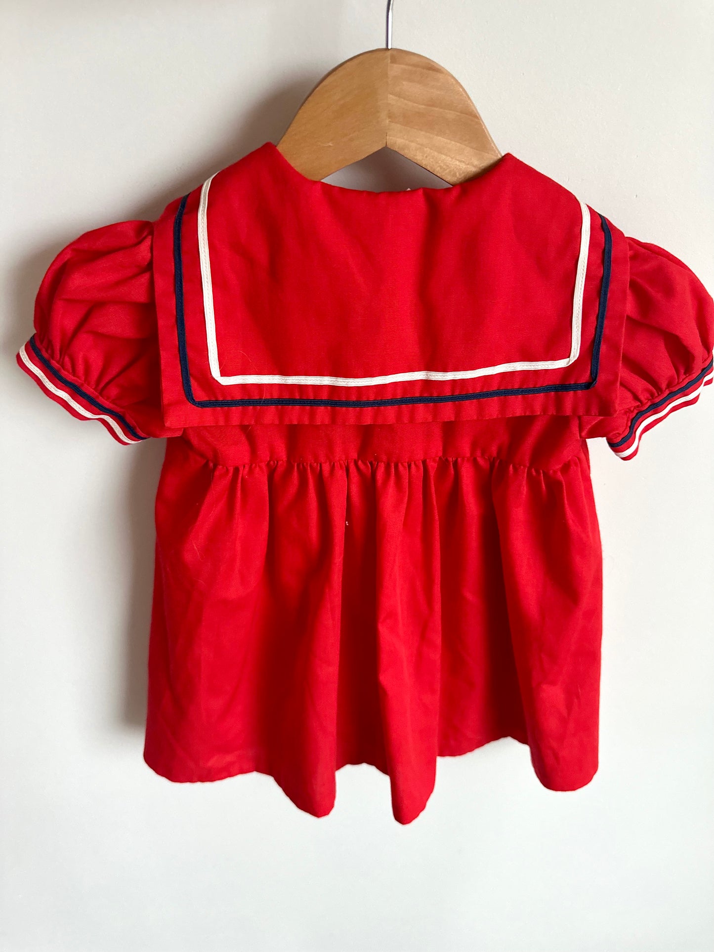Vintage Red Sailor Dress / 18m?