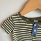 Striped Bodysuit with Buttons / 6-12m