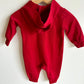 Red Jordan Zip Hooded Jumpsuit / 3-6m