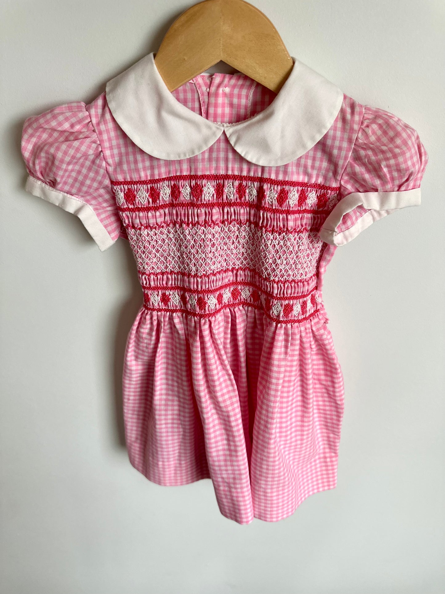 Vintage Pink Embroidery Dress / 18-24m?