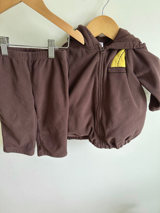 Monkey Costume with Fleece Pants / 12m