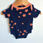 Navy with Orange Stars Bodysuit / 3-6m