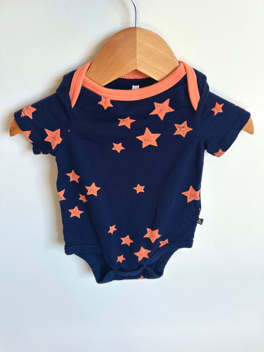 Navy with Orange Stars Bodysuit / 3-6m