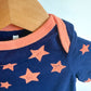 Navy with Orange Stars Bodysuit / 3-6m
