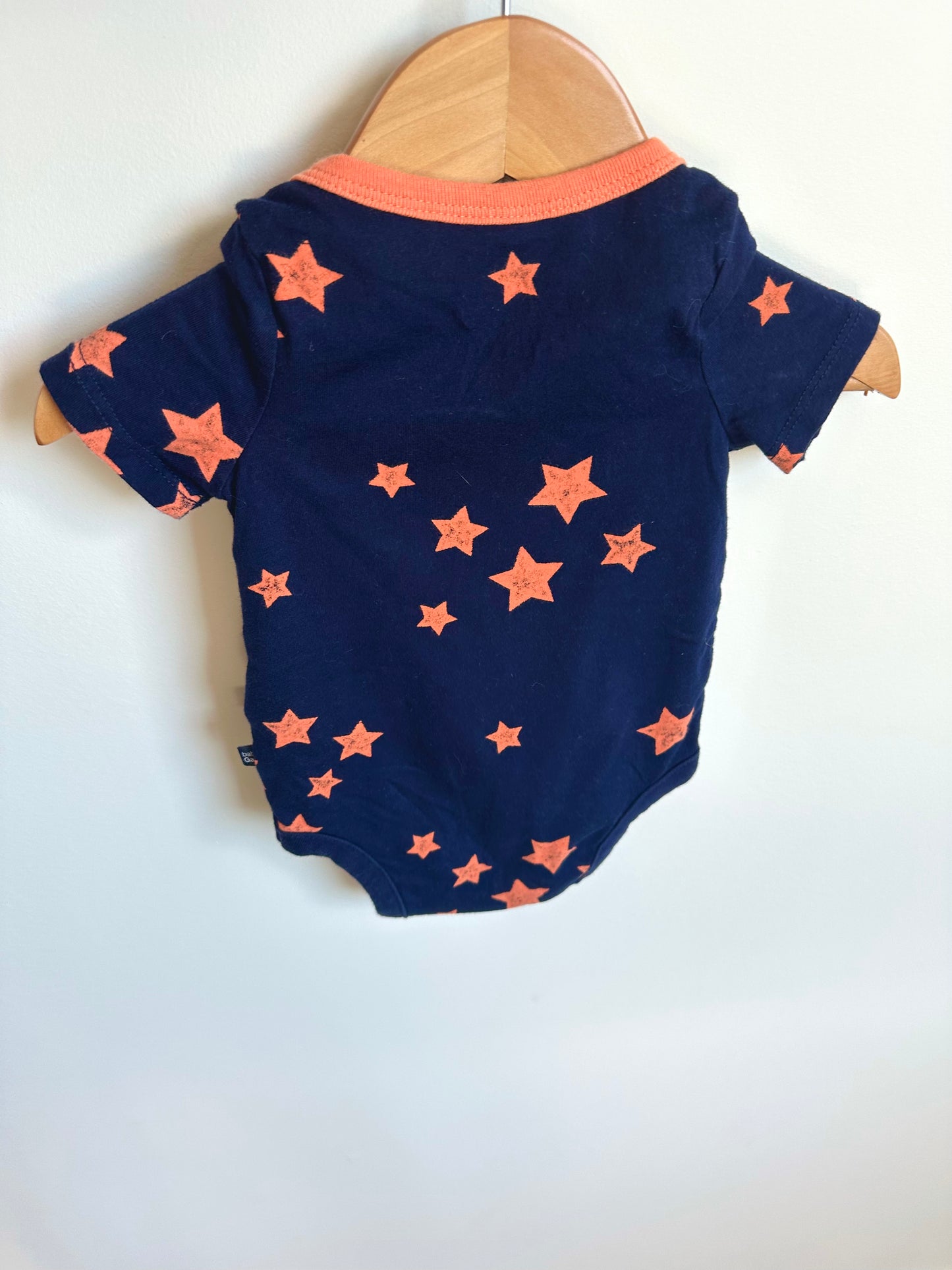 Navy with Orange Stars Bodysuit / 3-6m