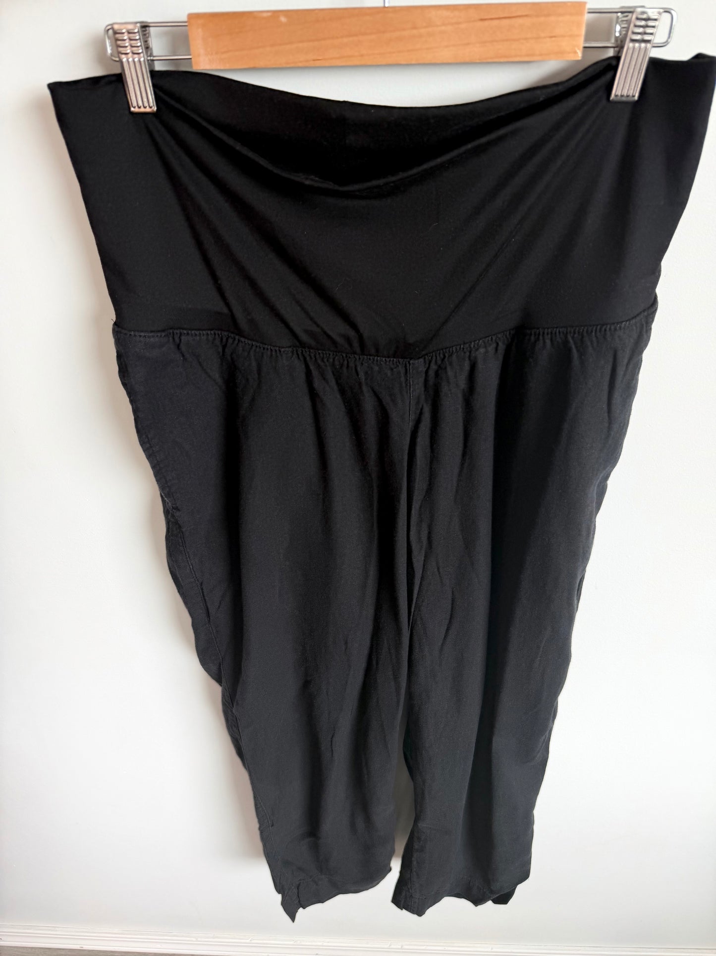 Charcoal Maternity Linen Pants / Medium