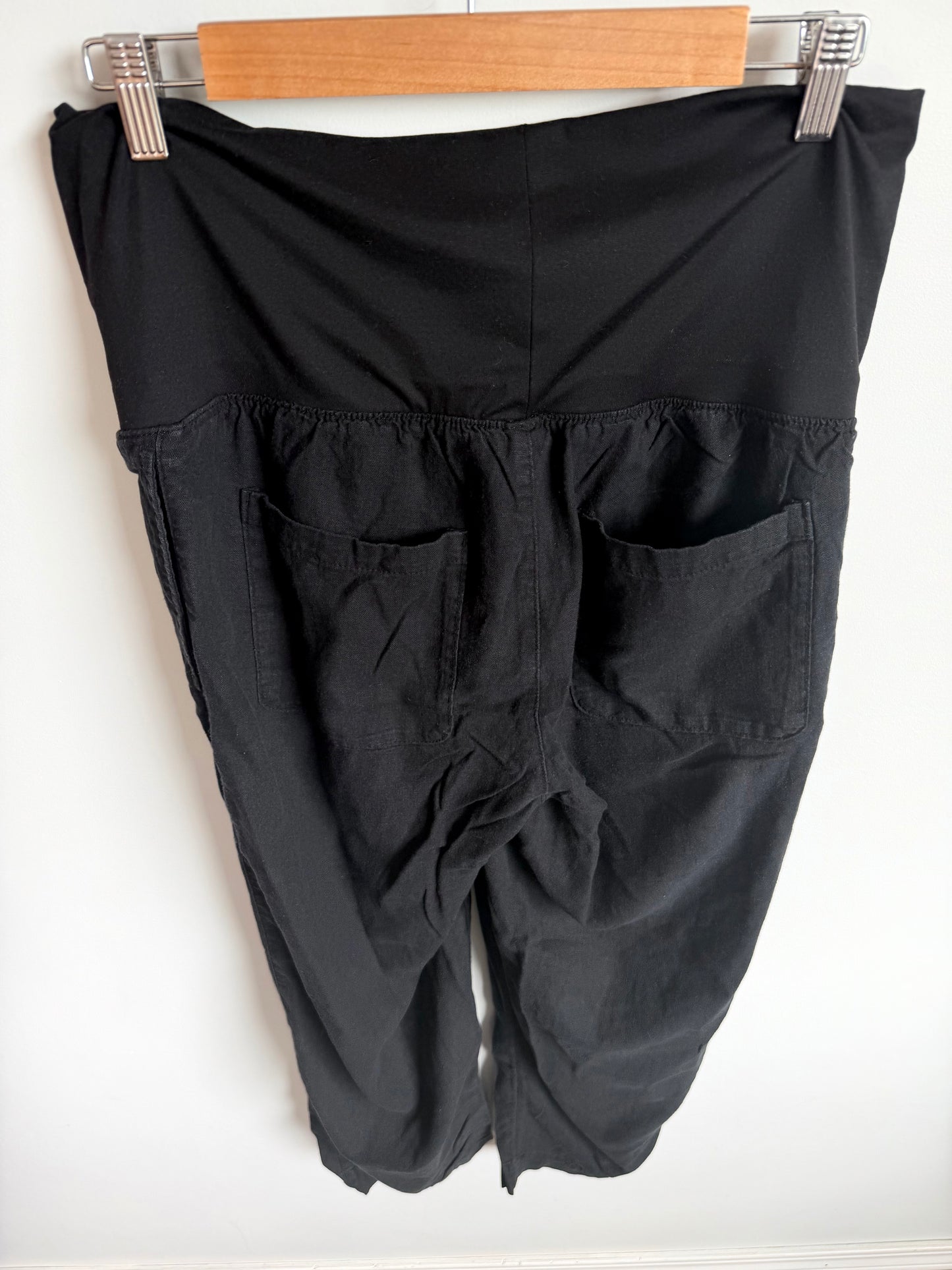 Charcoal Maternity Linen Pants / Medium
