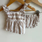 Tan White Striped Tank + Shorts Set / 6m