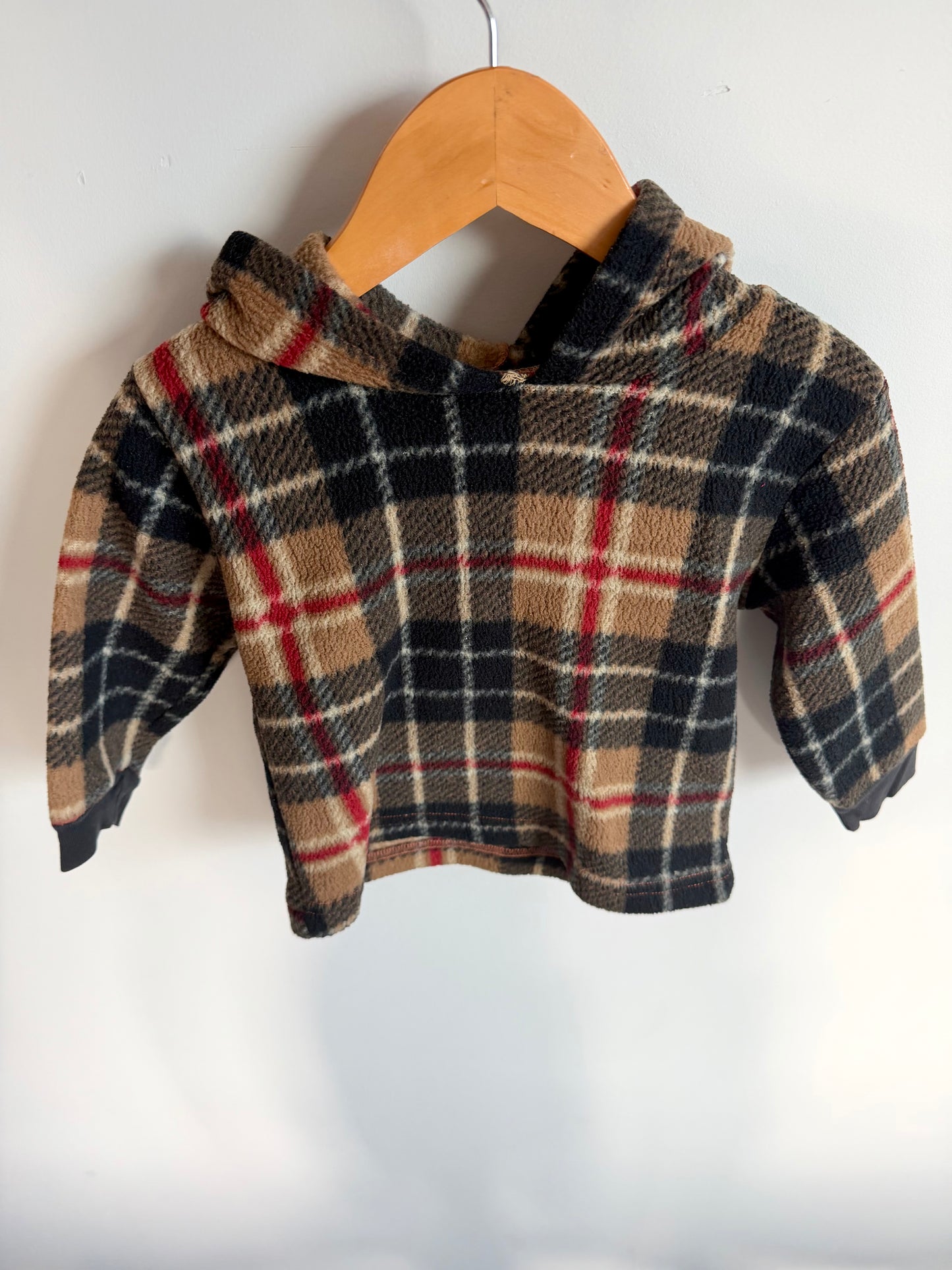 Vintage Plaid Fleece Hoodie / 12-18m?
