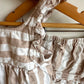 Tan White Striped Tank + Shorts Set / 6m