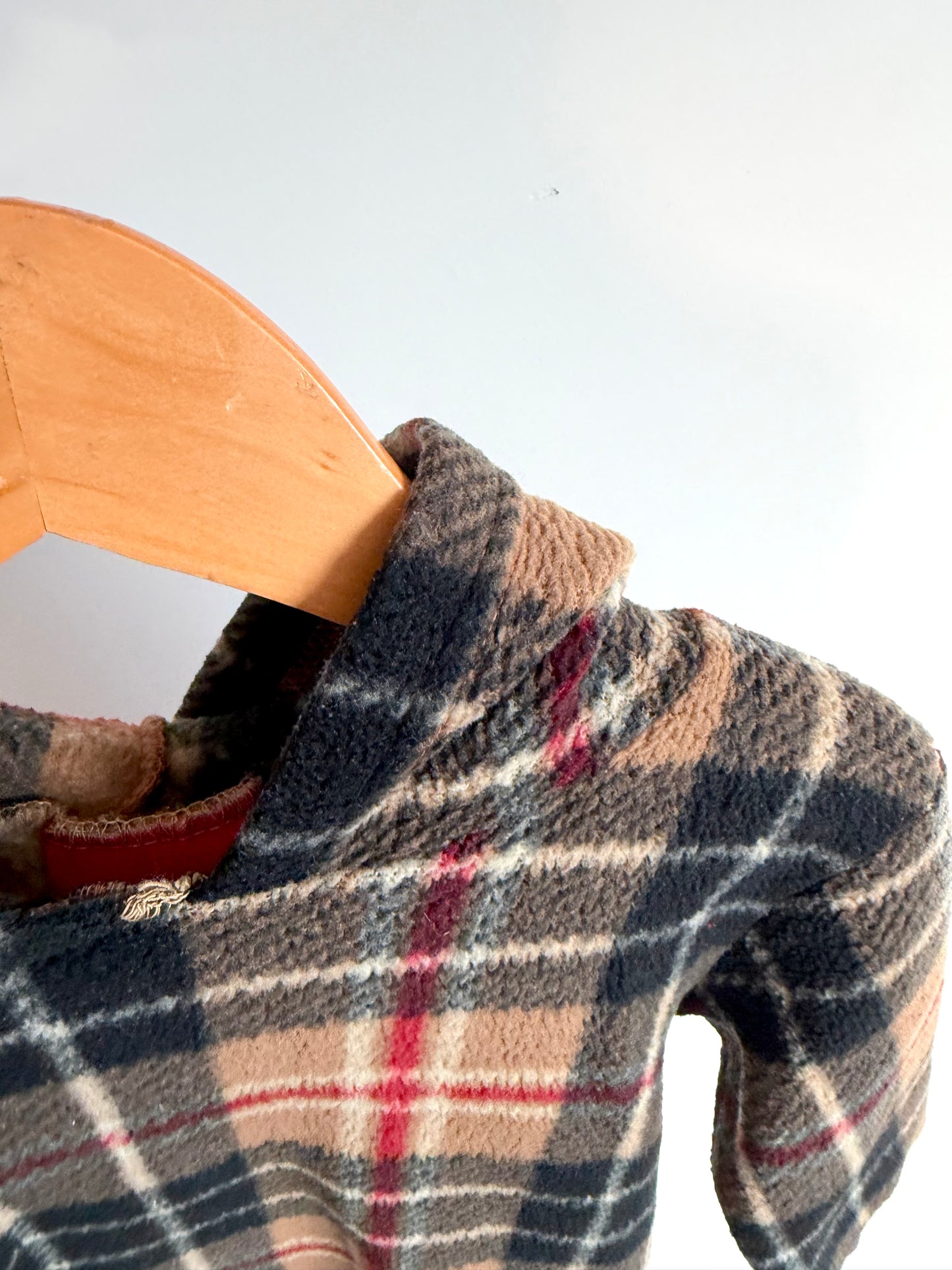 Vintage Plaid Fleece Hoodie / 12-18m?
