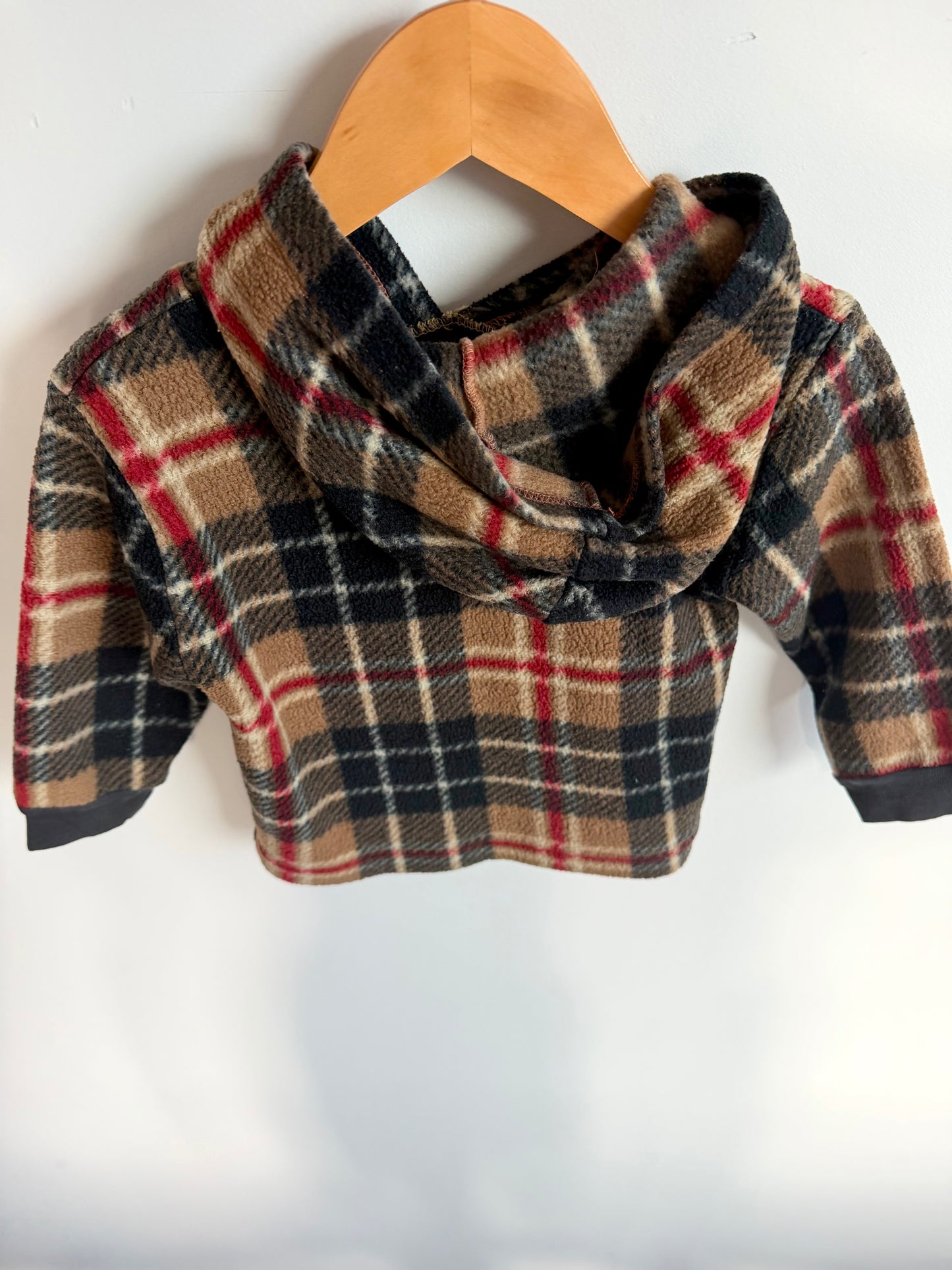 Vintage Plaid Fleece Hoodie / 12-18m?