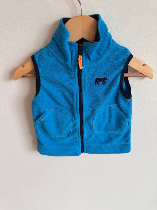 Bear Blue Fleece Vest / 12m