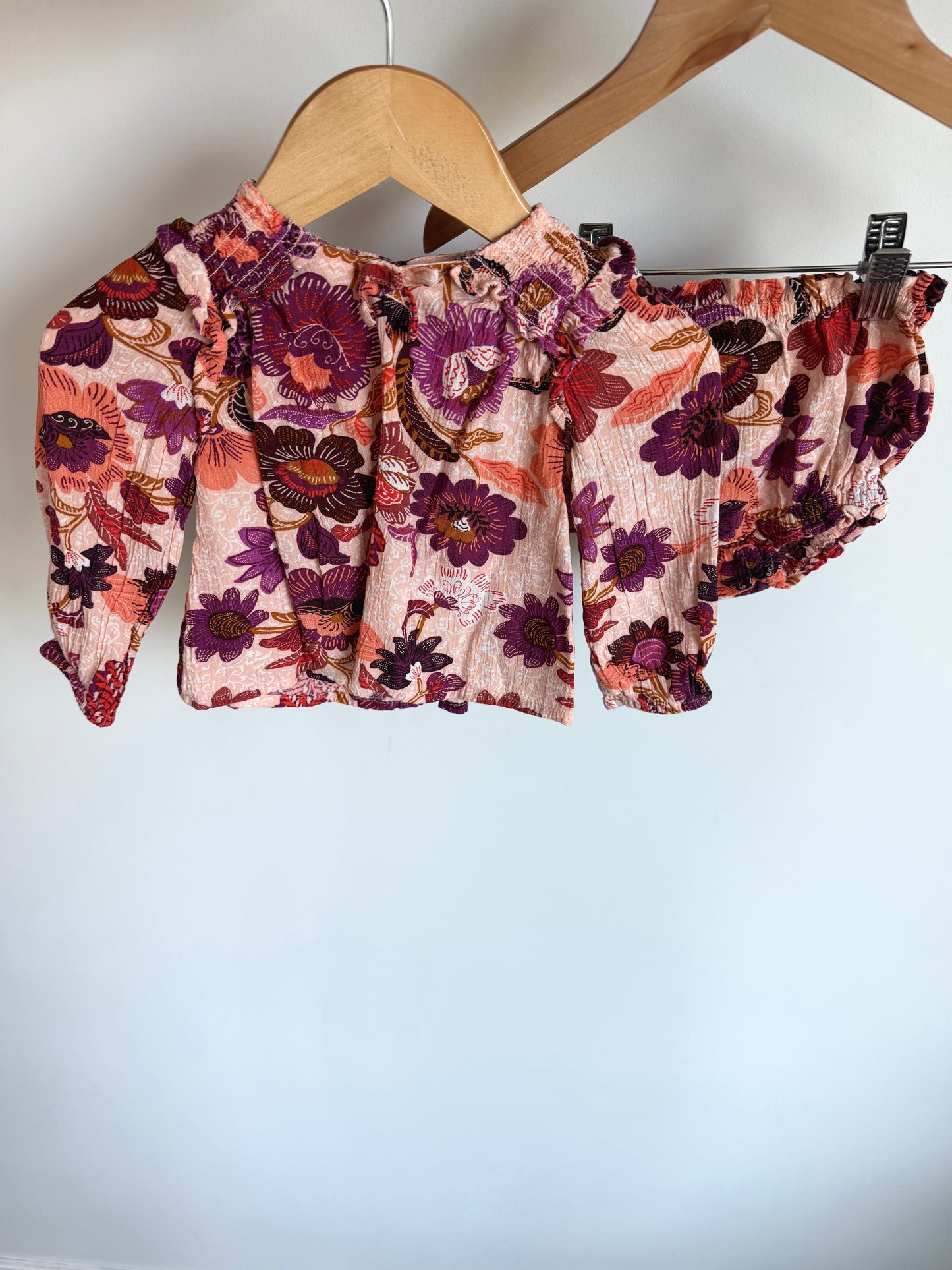 Floral Flourish Top + Shorties Set / 6-12m