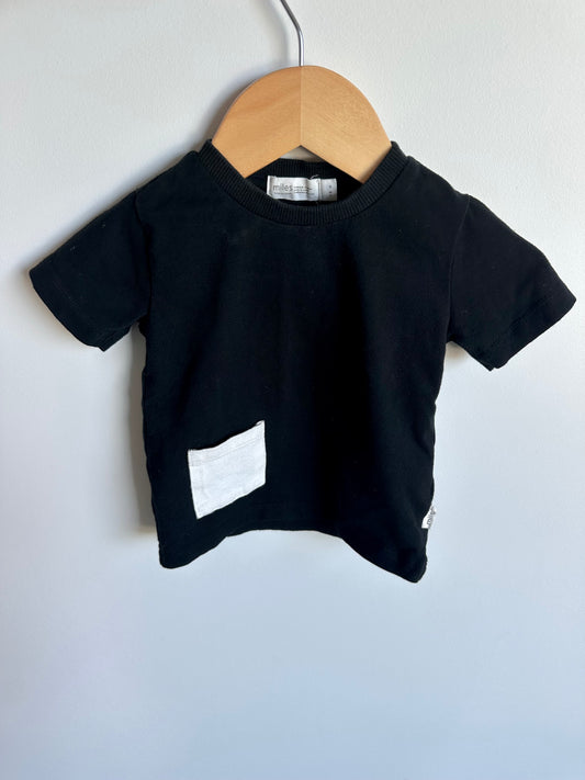 Miles Black Pocket T-shirt / 6m