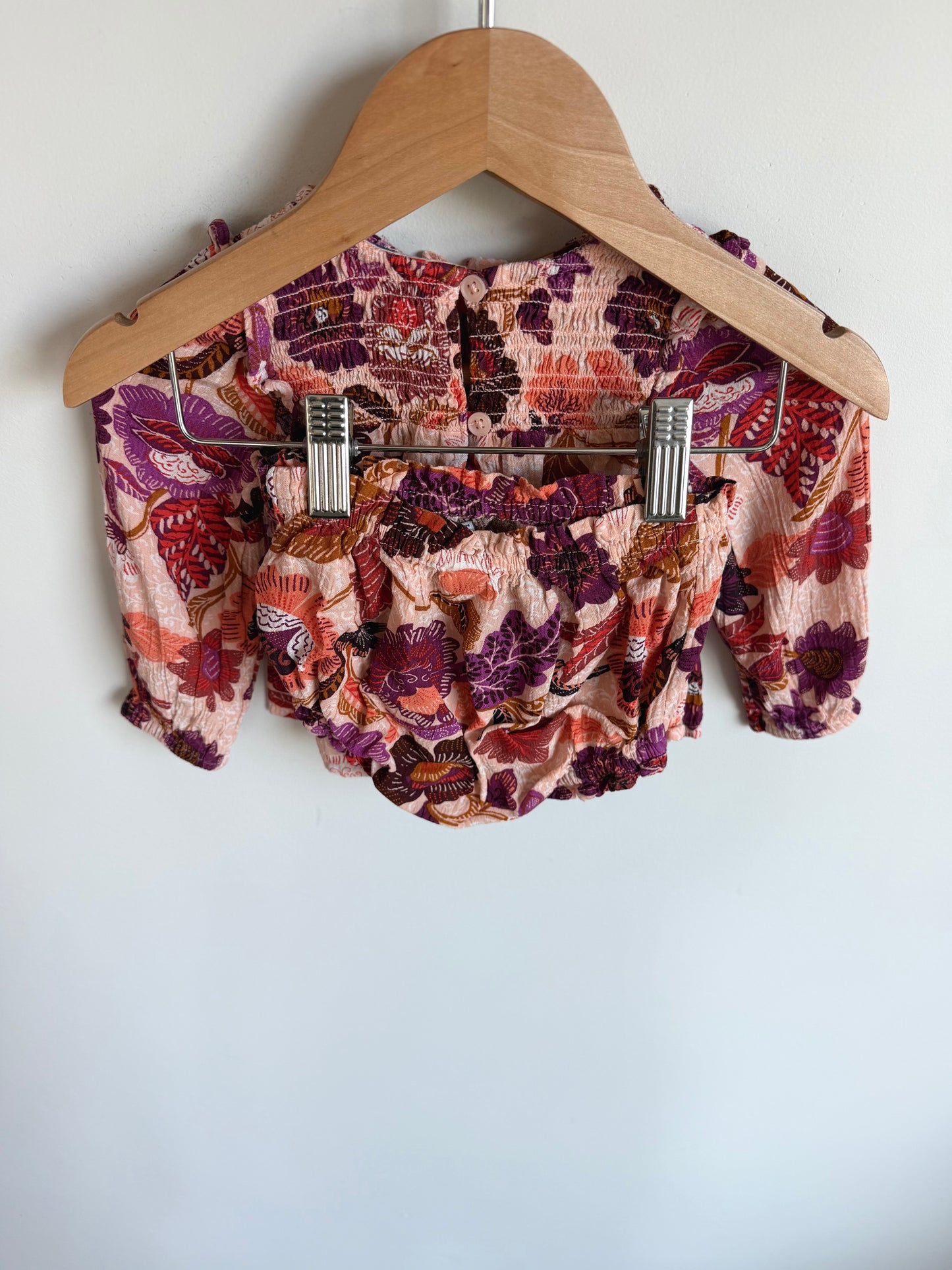Floral Flourish Top + Shorties Set / 6-12m