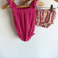 Ribbed Pink Bodysuit + Shorts Set / 6-12m