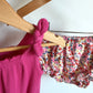 Ribbed Pink Bodysuit + Shorts Set / 6-12m