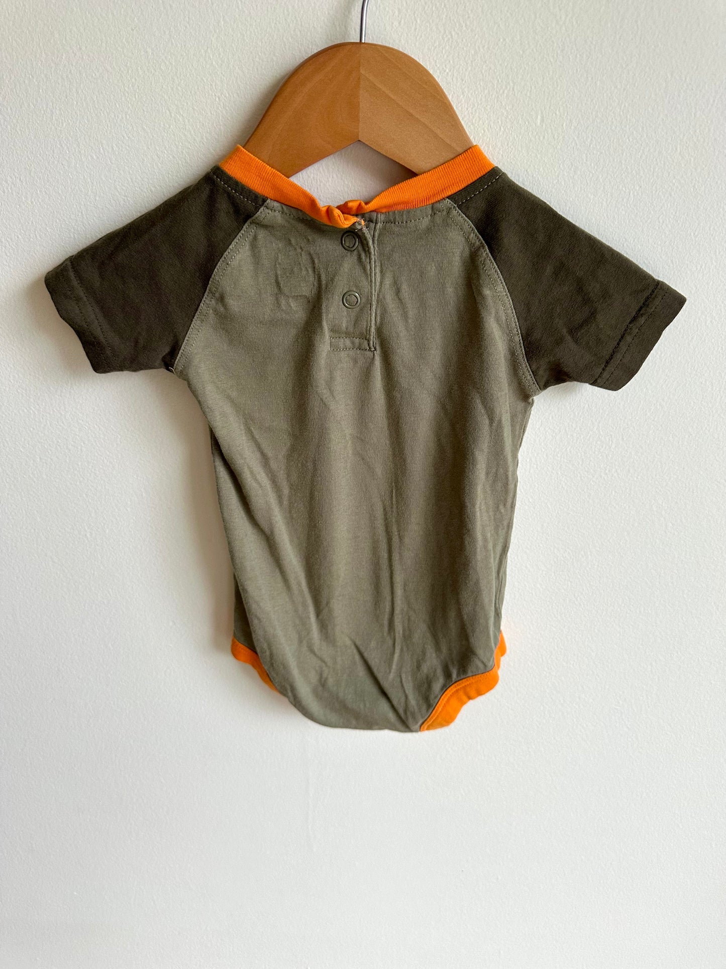 Set of Two Bodysuits- Dino + Green / 3-6m