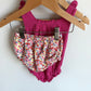 Ribbed Pink Bodysuit + Shorts Set / 6-12m