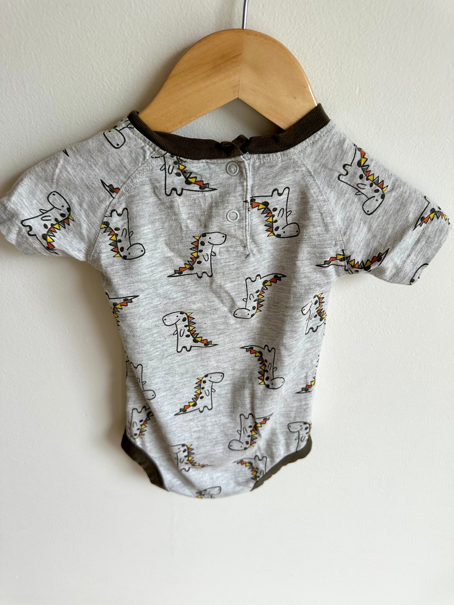 Set of Two Bodysuits- Dino + Green / 3-6m