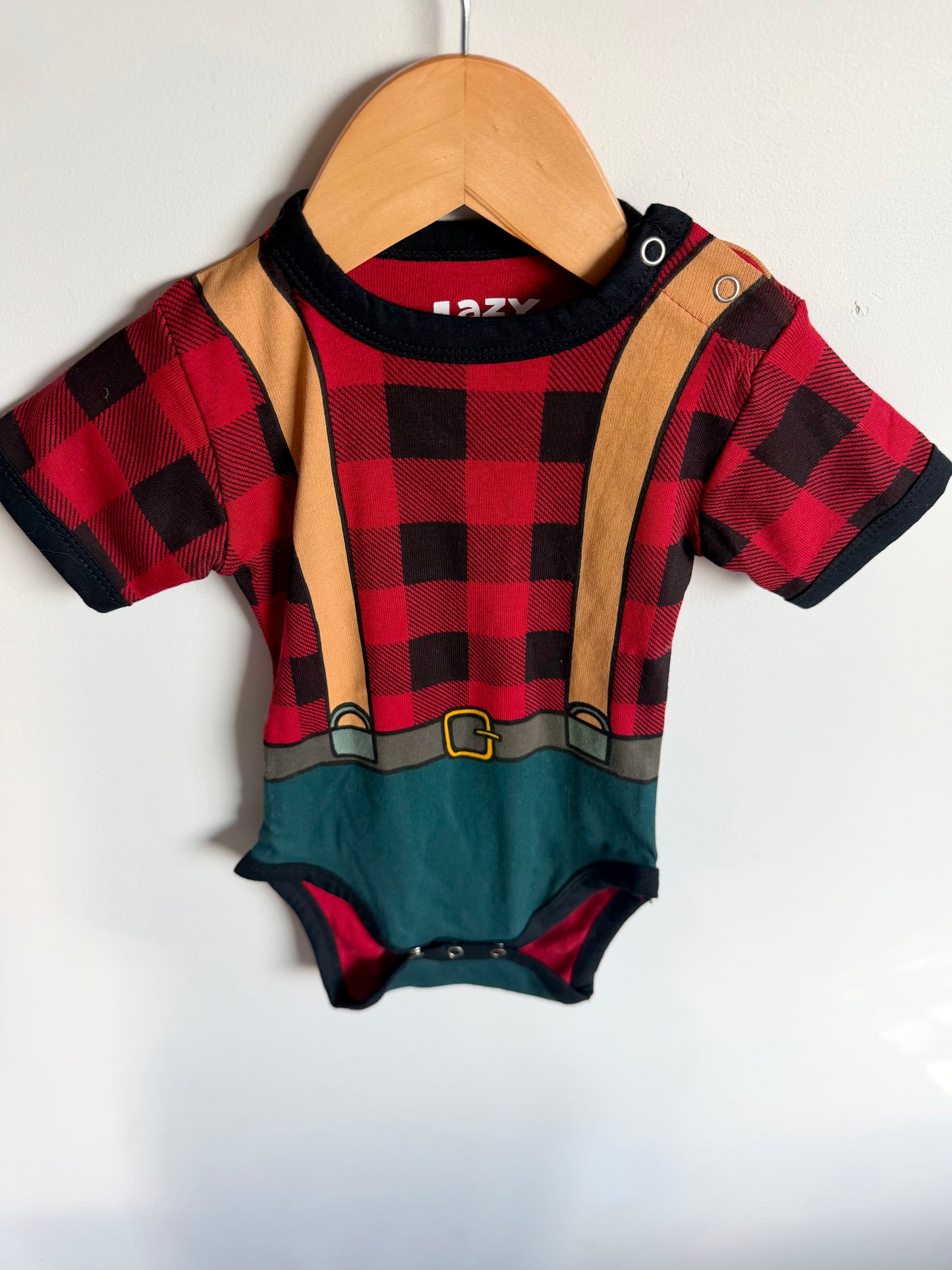 Plaid with Suspender Bodysuit (With Tags) / 6-12m