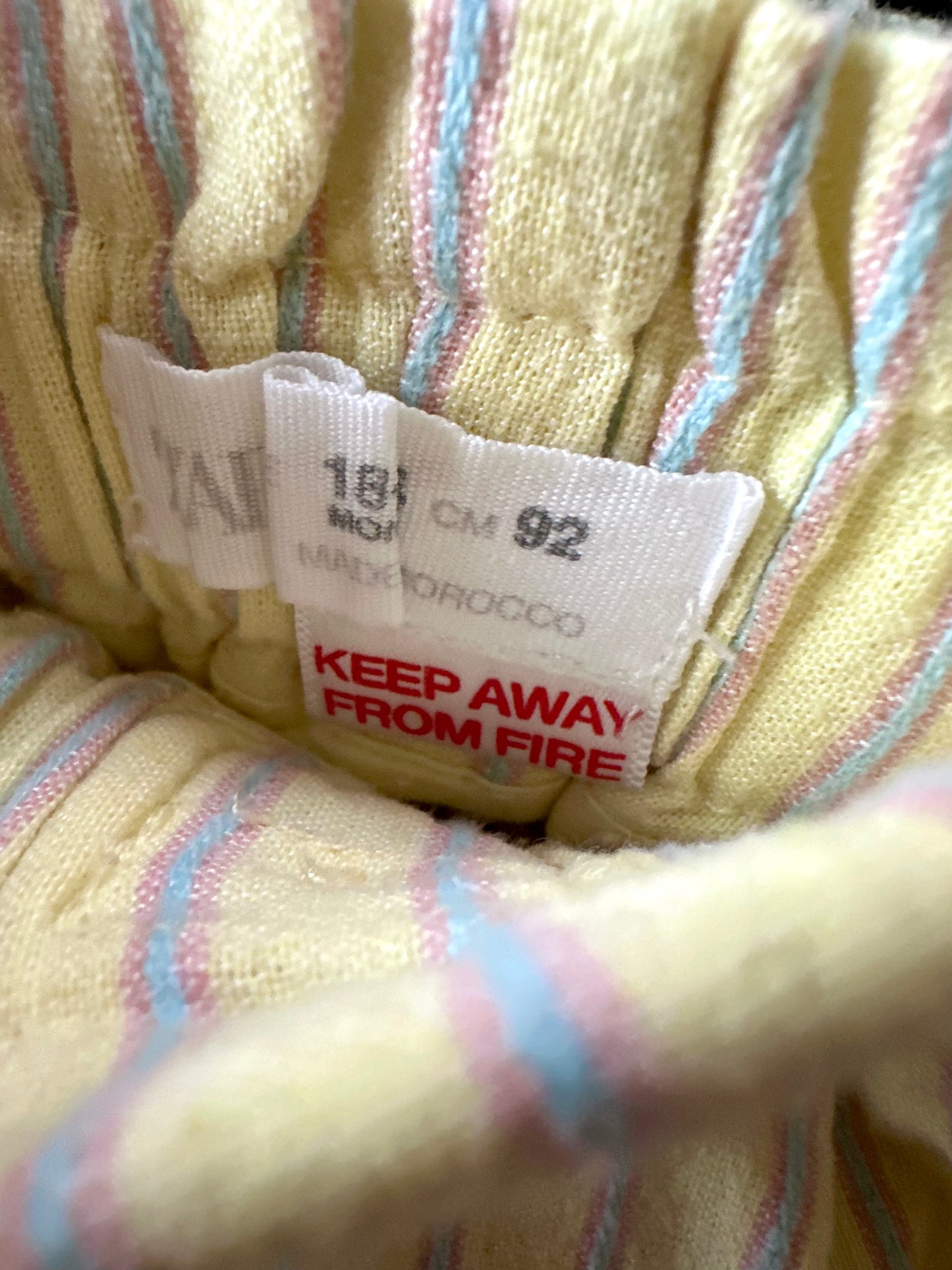 Vertical Stripe Yellow Shorts / 18-24m