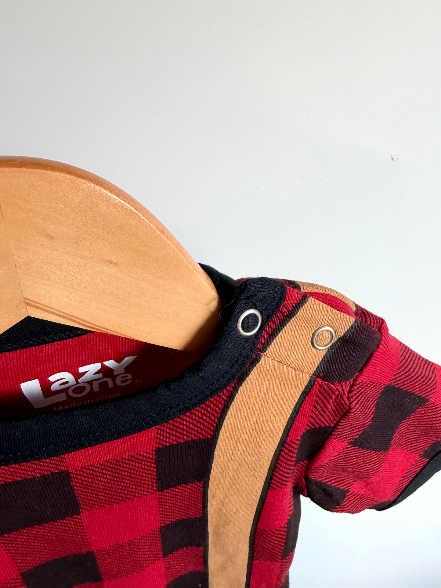 Plaid with Suspender Bodysuit (With Tags) / 6-12m