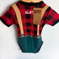 Plaid with Suspender Bodysuit (With Tags) / 6-12m