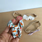 Felt Flower, Lace, Carrot, Mini Bow Nylon Headband / 0-12m
