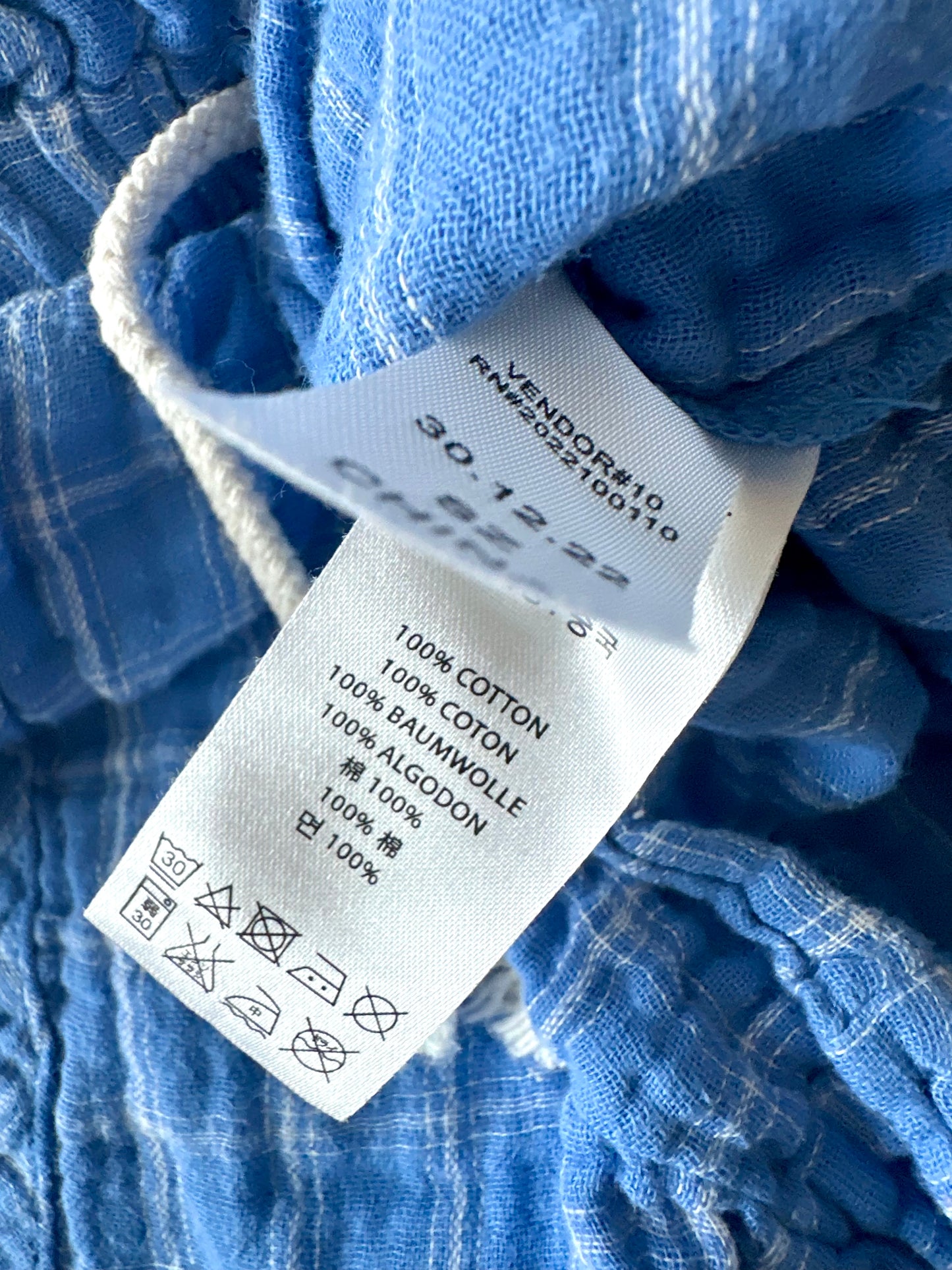 Blue Drawstring Checkered Shorts / 2T