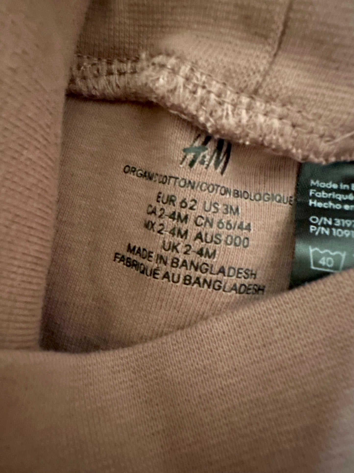 H&M Organic Brown Pants / 2-4m