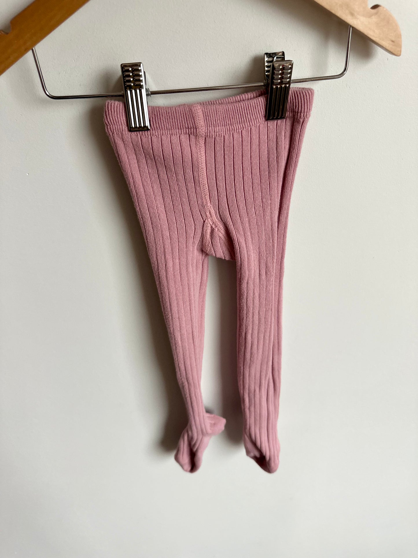Pink Ribbed Footed Leggings / 2-3T
