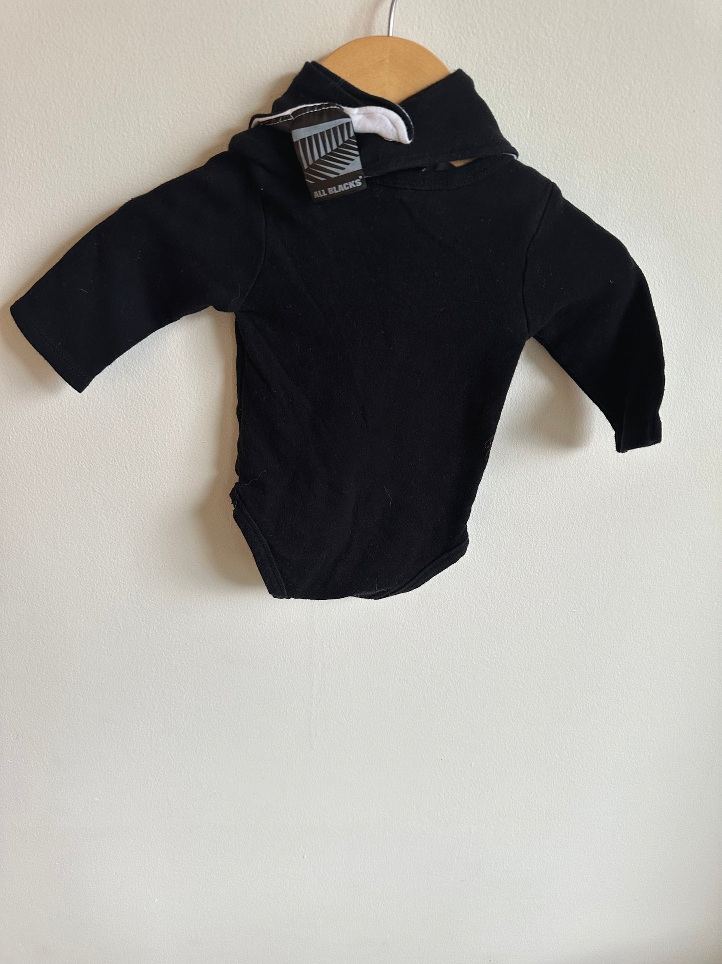 Black Legend Bodysuit with Bib / 3-6m