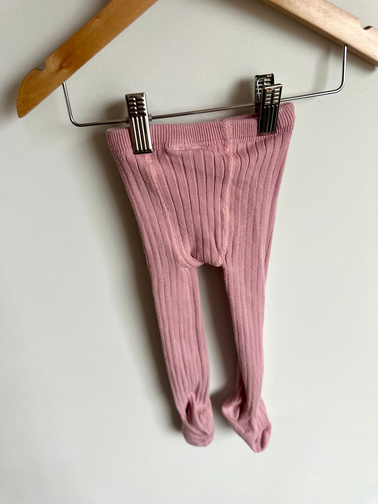 Pink Ribbed Footed Leggings / 2-3T