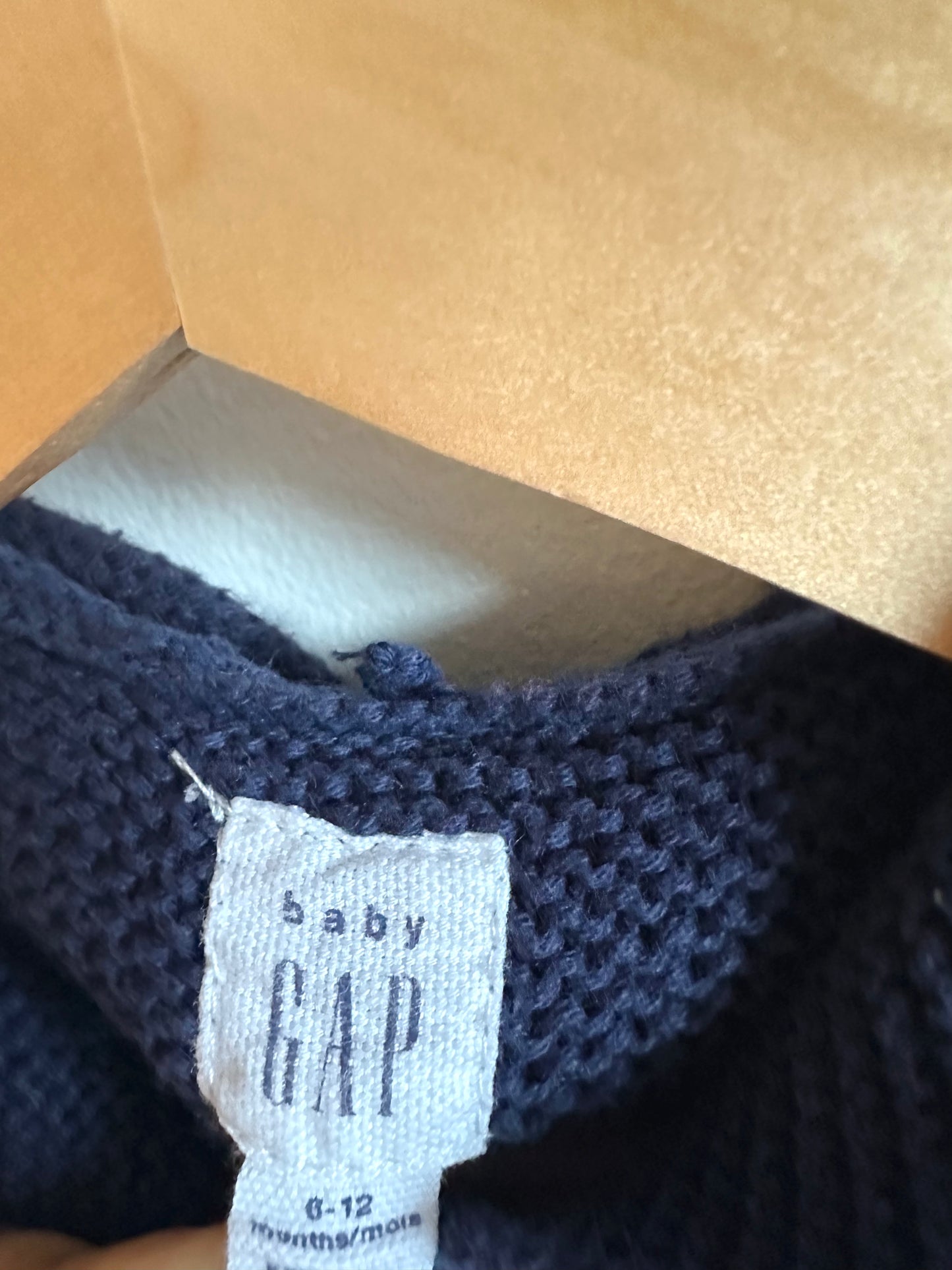 Bear Hood Navy Sweater / 6-12m