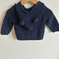 Bear Hood Navy Sweater / 6-12m