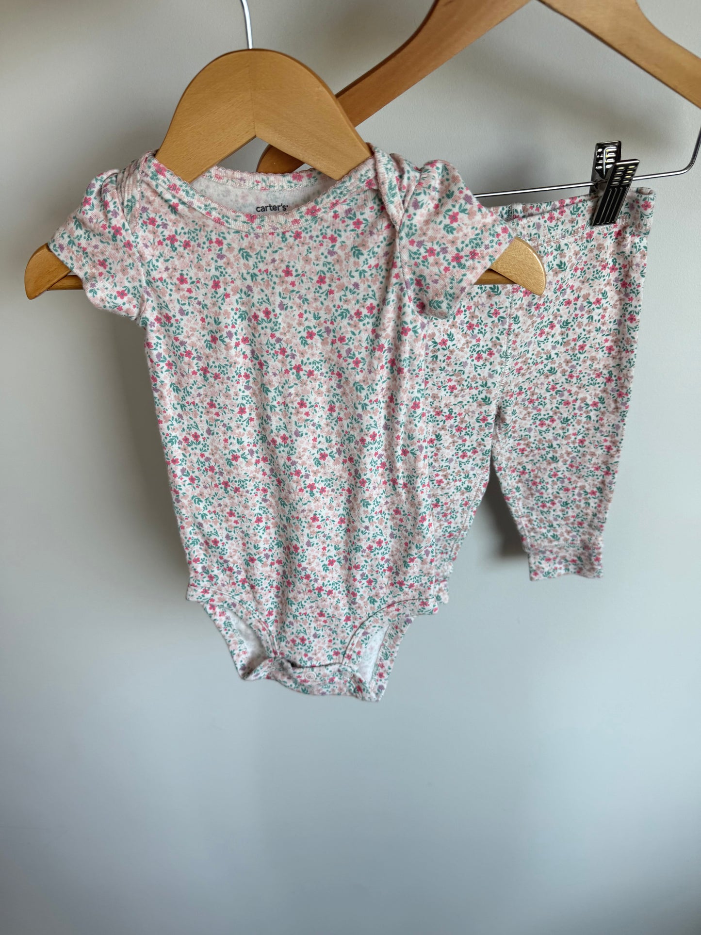 Floral Bodysuit + Pants Set / 9m