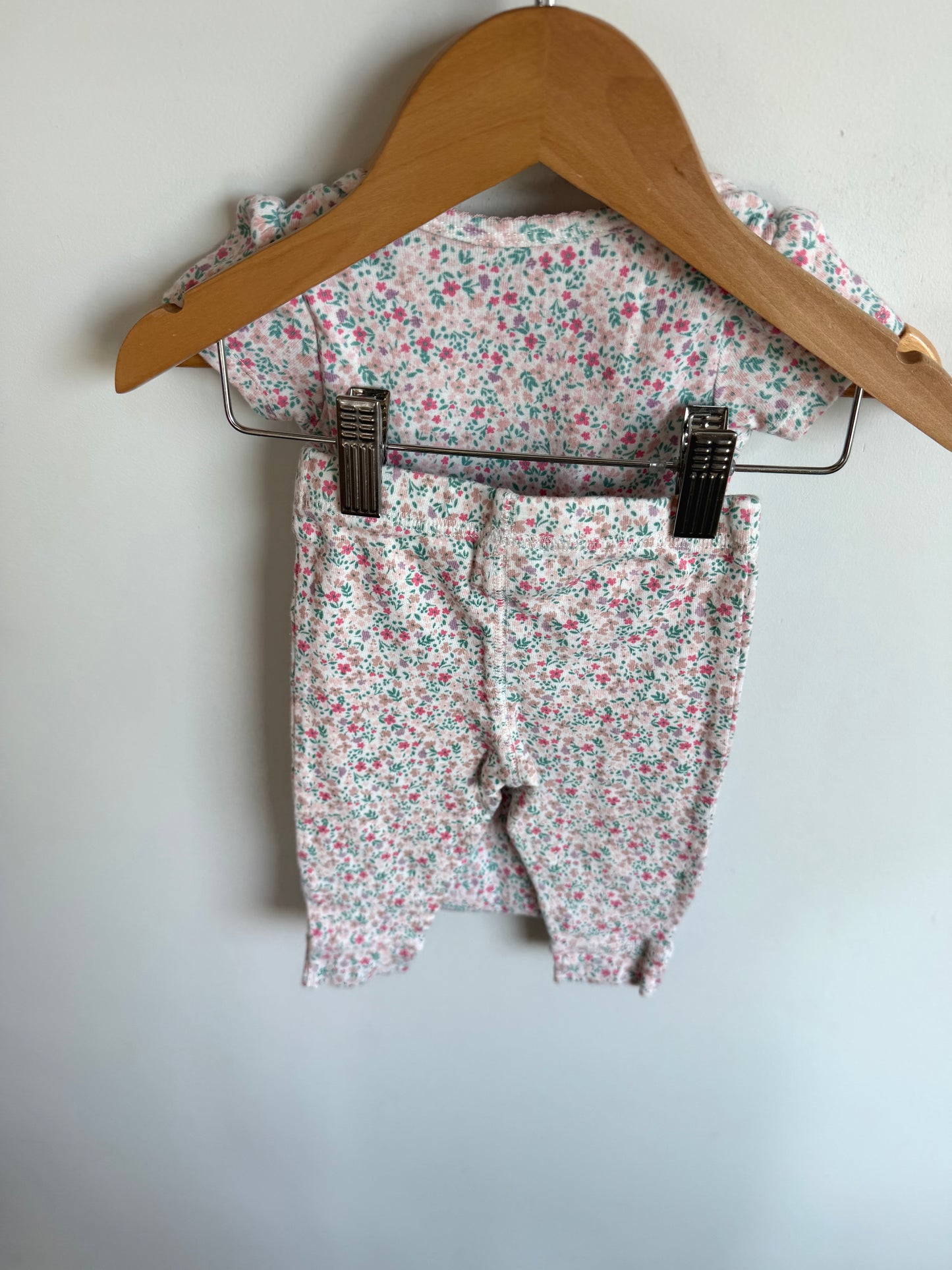 Floral Bodysuit + Pants Set / 9m