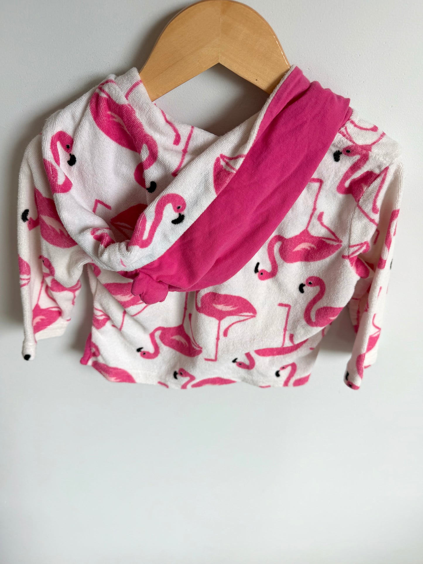 Flamingo Towel Hood Top / 6-12m